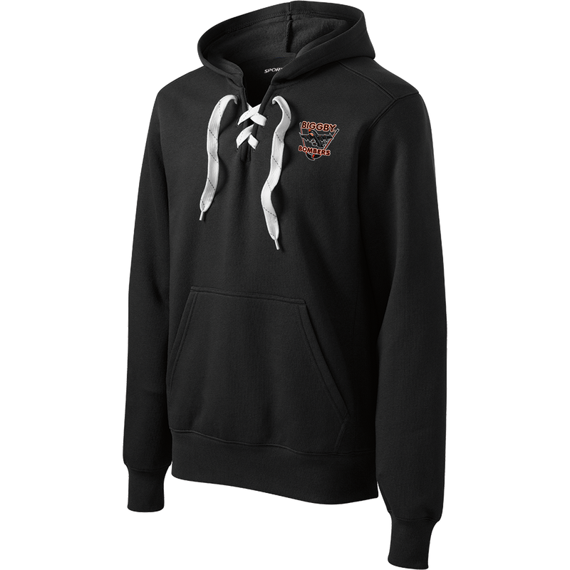 Biggby Bombers Lace Up Pullover Hooded Sweatshirt